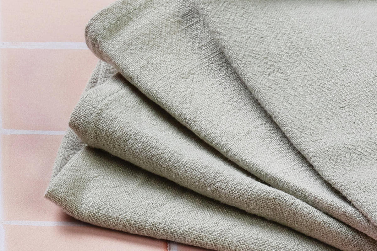 TISCHSERVIETTE - 6er-Set - Leinen und Baumwolle in Hellgrün - Grün, Textil (40/40cm) - Björn