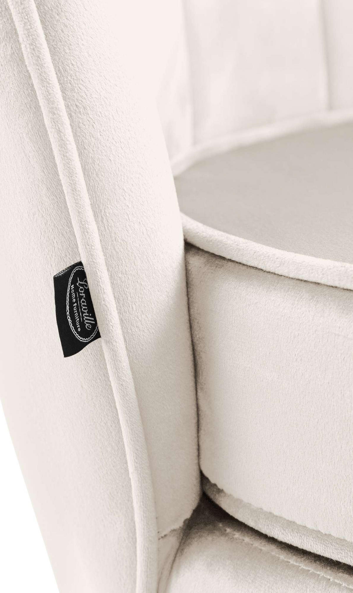 ARMLEHNENSTUHL Samt creme - Goldfarben/Creme, Textil/Metall (74/76/60cm) - CLP