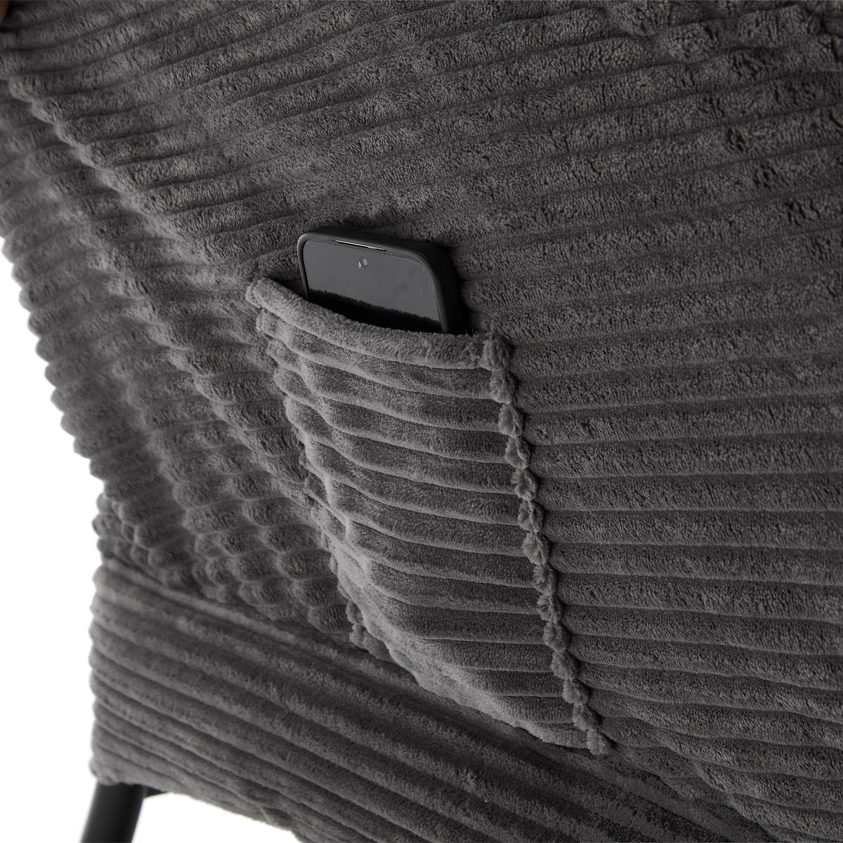 RELAXSESSEL moderner mit Fußhocker & Seitentasche – Gemütlicher Loungesessel in Grau für Wohnzimmer & Schlafzimmer - Grau, Textil (64/95/70cm) - Urban Meuble