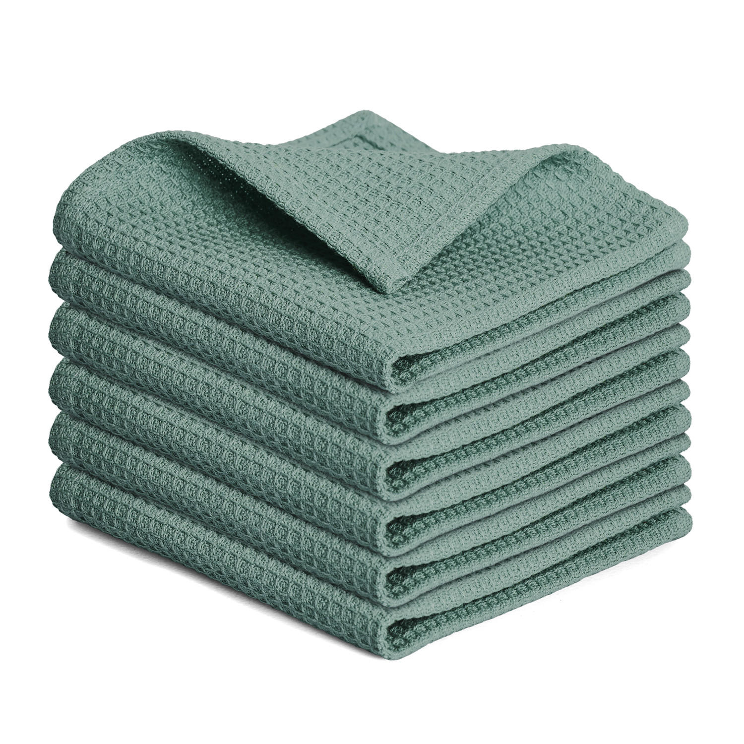 FRIGG Kuchyňské utěrky, sada 6 kusů, 30/30 cm, zelená - zelená, textil (30/30cm) - Blumtal