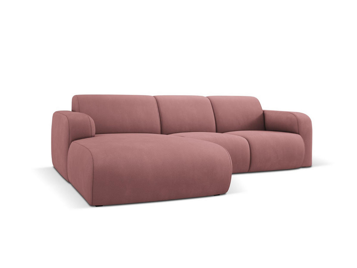 ECKSOFA links Molino aus strukturiertem Stoff rosa 4 Sitzplätze - Pink, Textil (170/250cm) - Micadoni