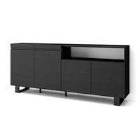 SIDEBOARD schwarz, 200/35/87cm - Schwarz, Holzwerkstoff (200/87/35cm) - Skraut Home