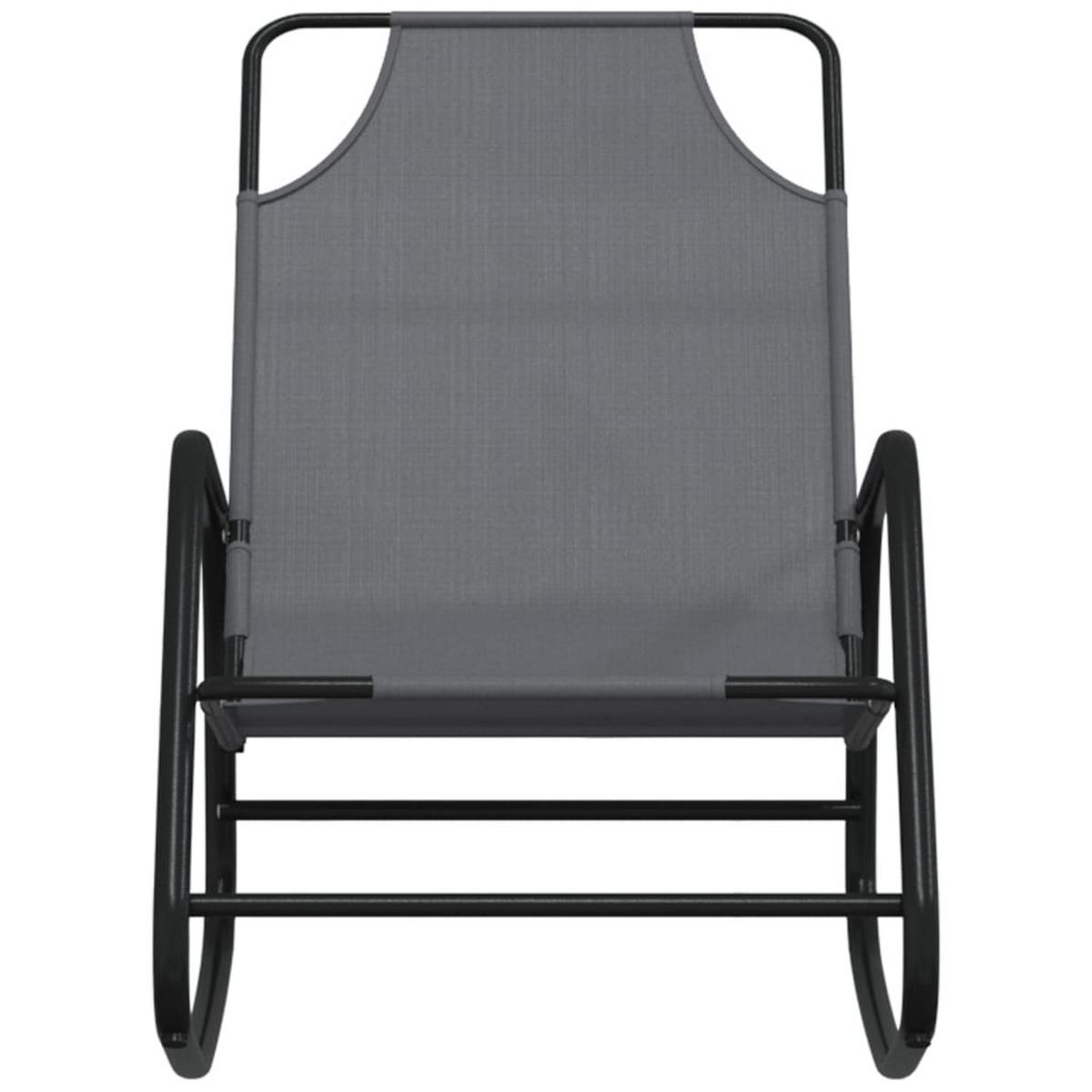 SCHAUKELLIEGEN 2 Stk. Grau Stahl und Textilene - Grau, Metall (89/93.5/58cm) - furnicato