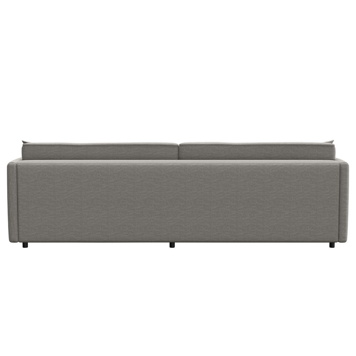 ECKSOFA mit Longchair - Schwarz/Grau, Kunststoff/Textil (290/183cm) - home24
