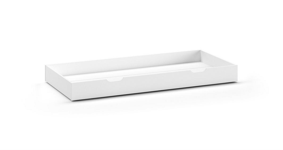HAUSBETT Kapua 140x200 mit Bettschublade Kiefer Massivholz Weiß - Weiß, Holz (140/200cm) - 58aufmkessel