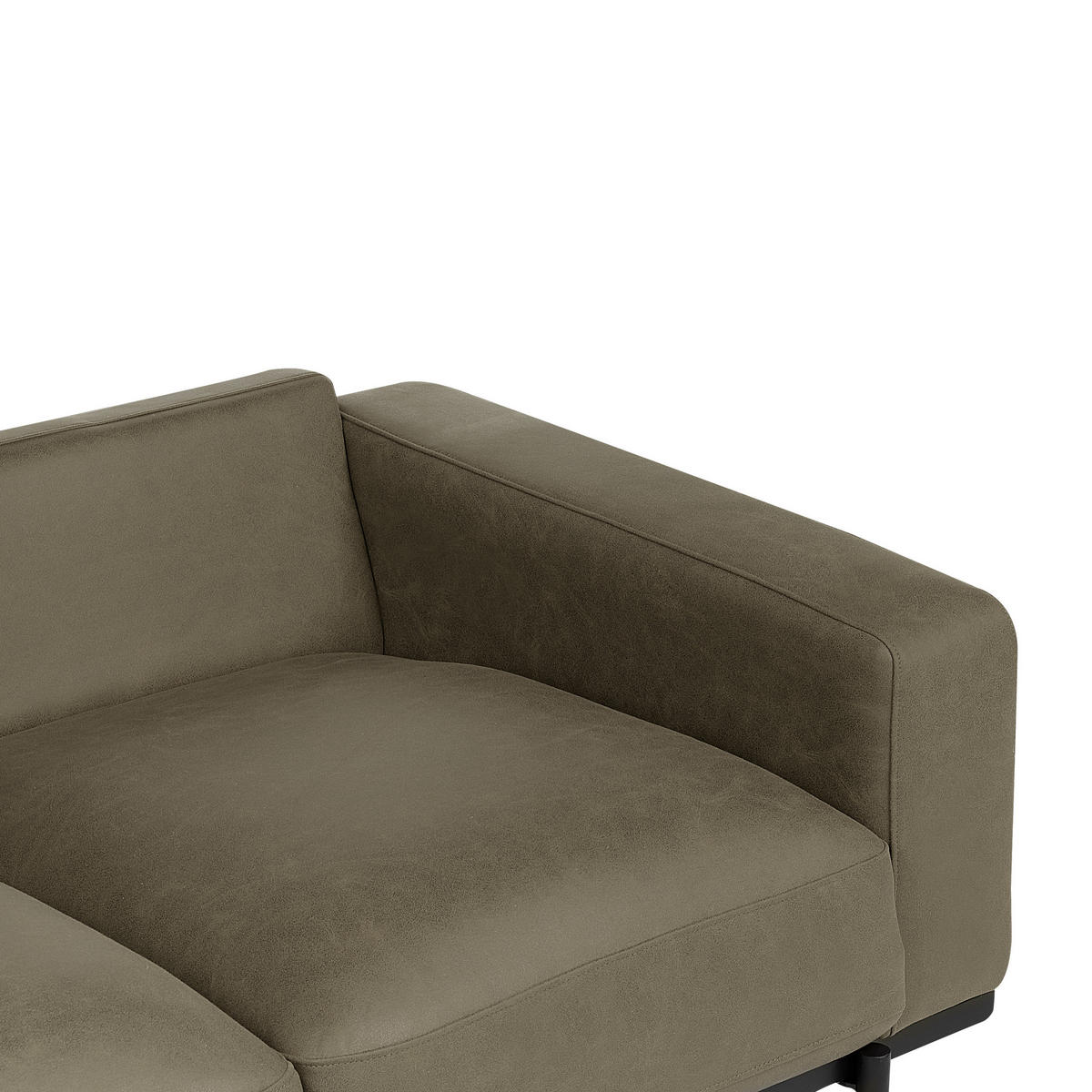 3-SITZER-SOFA Stoff grün Lederoptik Sovik - Grün, Textil (215/72/87cm) - Beliani