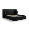 BETT mit Bettkasten und Kopfteil Miley aus Chenille-Stoff schwarz 200x200cm - Schwarz, Textil (200/200cm) - Micadoni