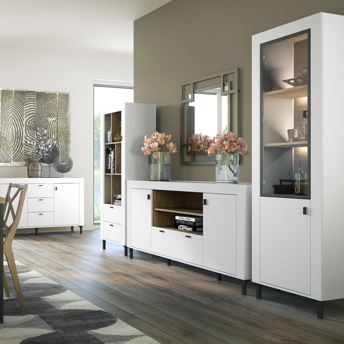 BÜCHERREGAL Monta mit 2 Schubladen, Weiß - Weiß, Holzwerkstoff (60/169/40cm) - Beautysofa