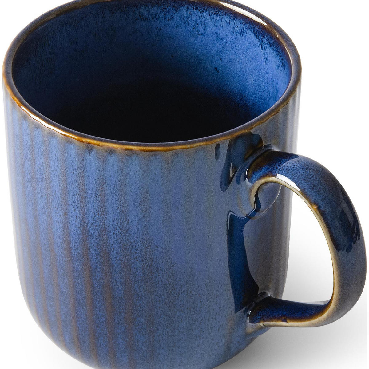 BECHER AD STRIPES, 6-tlg - Dunkelblau, Keramik (400L) - KONSIMO®