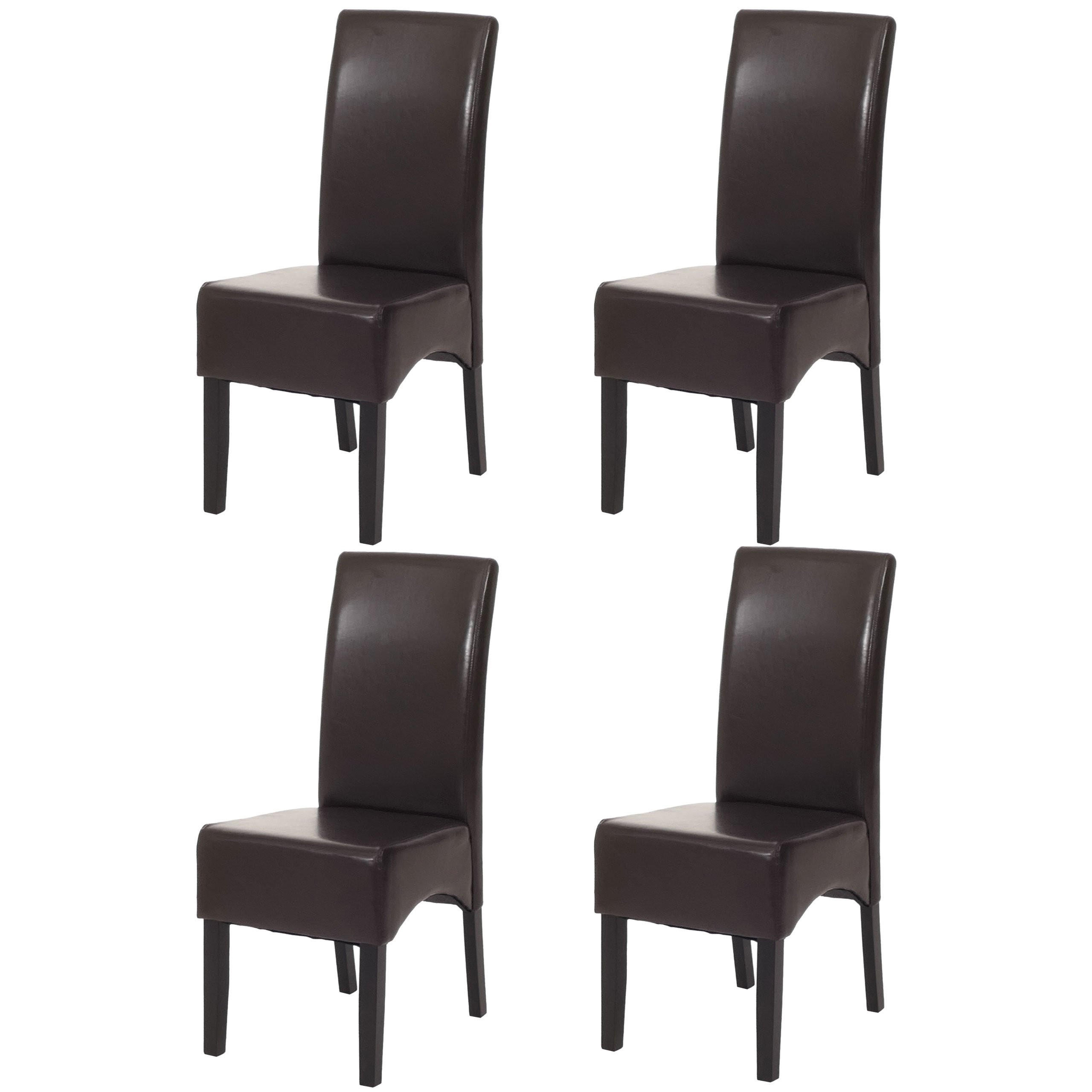 ESSZIMMERSTUHL 4er-Set klassisch und zeitlos 90x43x56cm Kunstleder Sitzhöhe 45cm Braun dunkle Beine - Braun, Kunststoff (43/90/56cm) - CHEFGASTRO