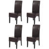 ESSZIMMERSTUHL 4er-Set klassisch und zeitlos 90x43x56cm Kunstleder Sitzhöhe 45cm Braun dunkle Beine - Braun, Kunststoff (43/90/56cm) - CHEFGASTRO