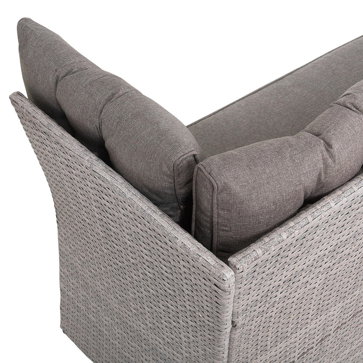 LOUNGE-SET 8-Sitzer grau Viterbo - Hellgrau, Kunststoff - Beliani