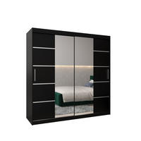SCHWEBETÜRENSCHRANK 200/200/62 2-türig - Silberfarben/Schwarz, Holz/Kunststoff (200/200/62cm) - MÖBEL KRYSPOL