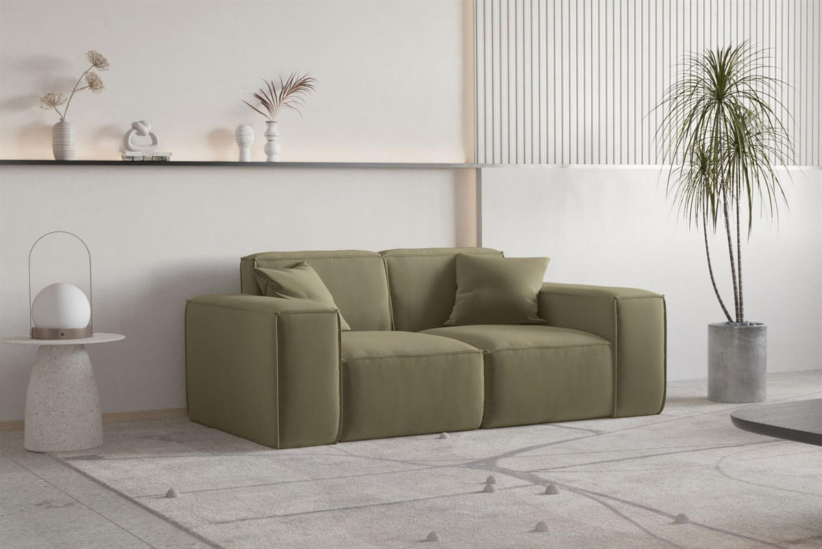 SOFA Sezlong Celes Premium 2er-set - Olivgrün, Holzwerkstoff/Textil (110/95/194cm) - Fun Möbel