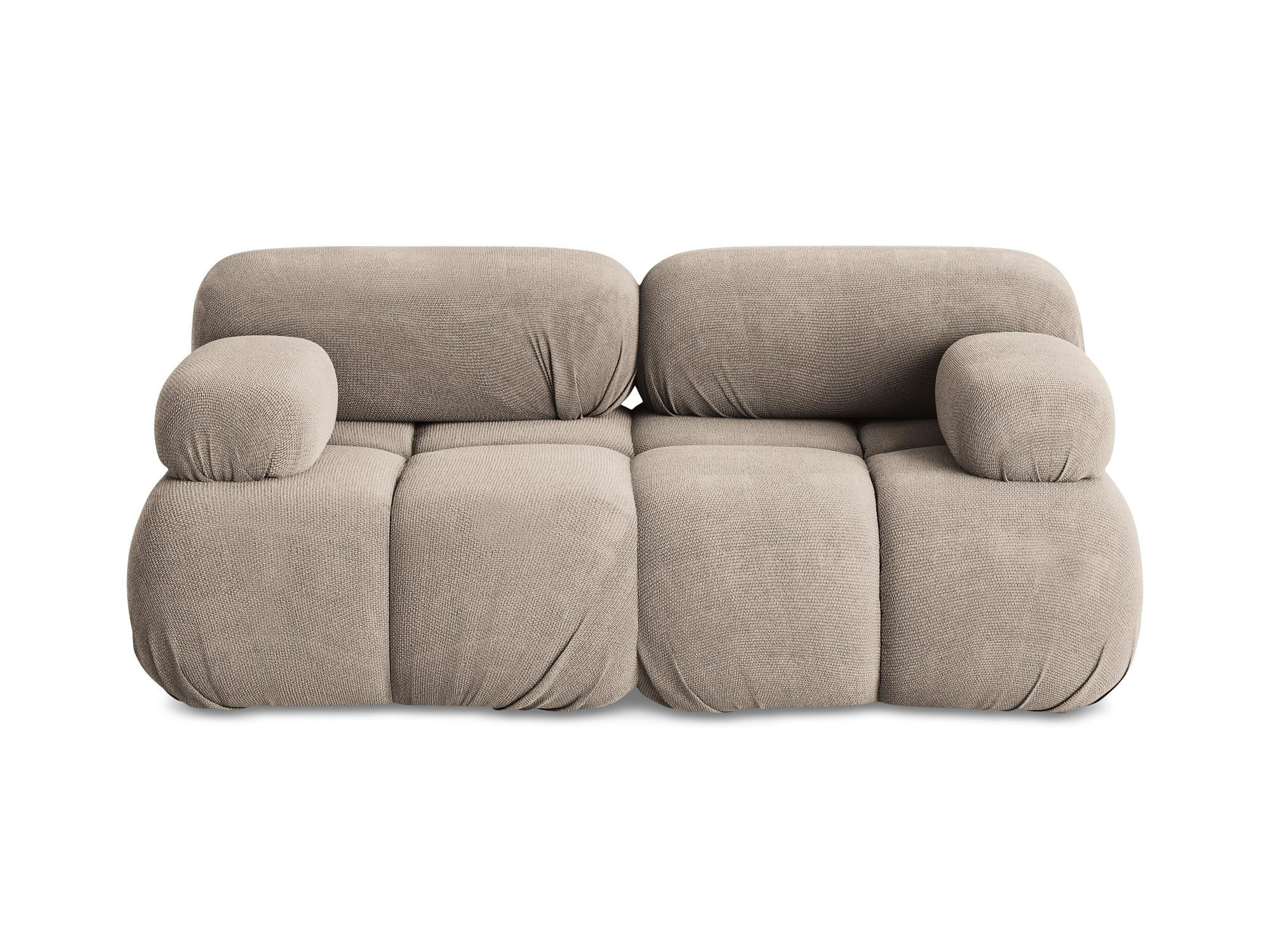 2-SITZER-SOFA Chenille Stoff Beige - Beige/Schwarz, Kunststoff/Textil (190/70/96cm) - Makamii