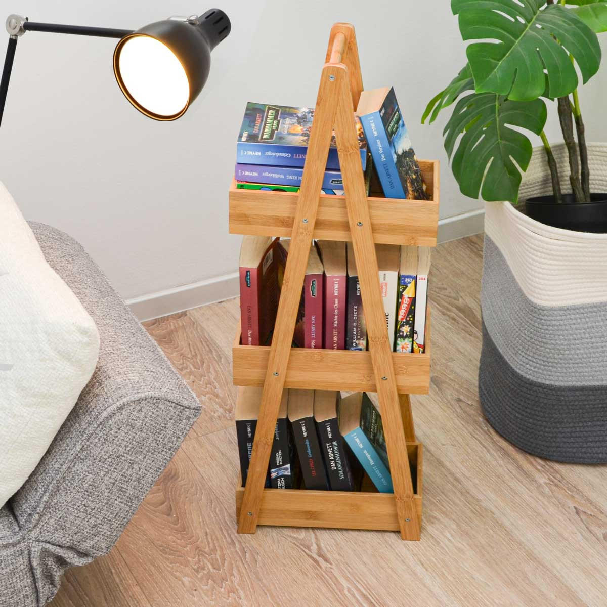 BAMBUS-BADEZIMMER-REGAL 30x18x80 cm inkl. 3 Körbe - Braun, Holz (18/80/30cm) - Dunedesign