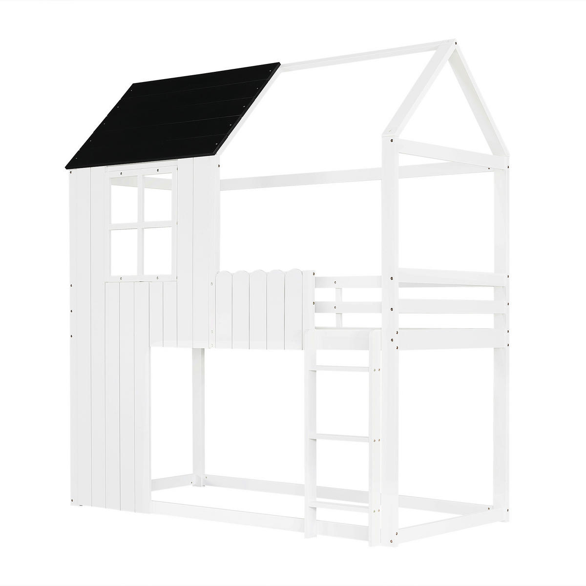 HOCHBETT 90/200 cm Weiß + Schwarz - Schwarz/Weiß, Holz
