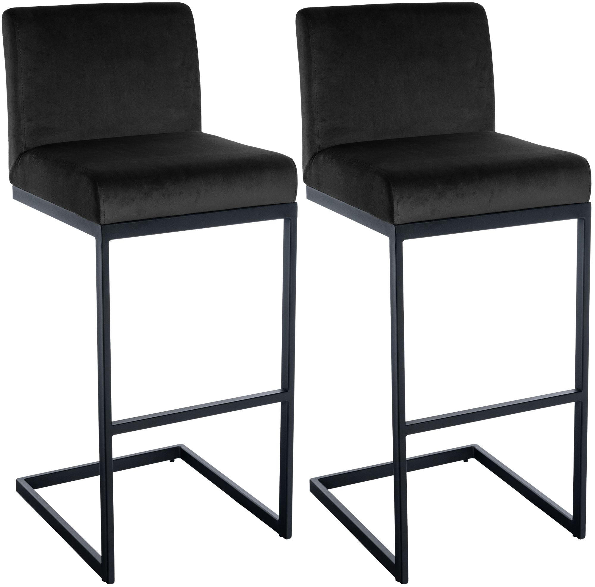 BARHOCKER 2 Metall Schwarz - Schwarz, Textil/Metall (43/104/53cm) - CLP