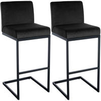BARHOCKER 2 Metall Schwarz - Schwarz, Textil/Metall (43/104/53cm) - CLP