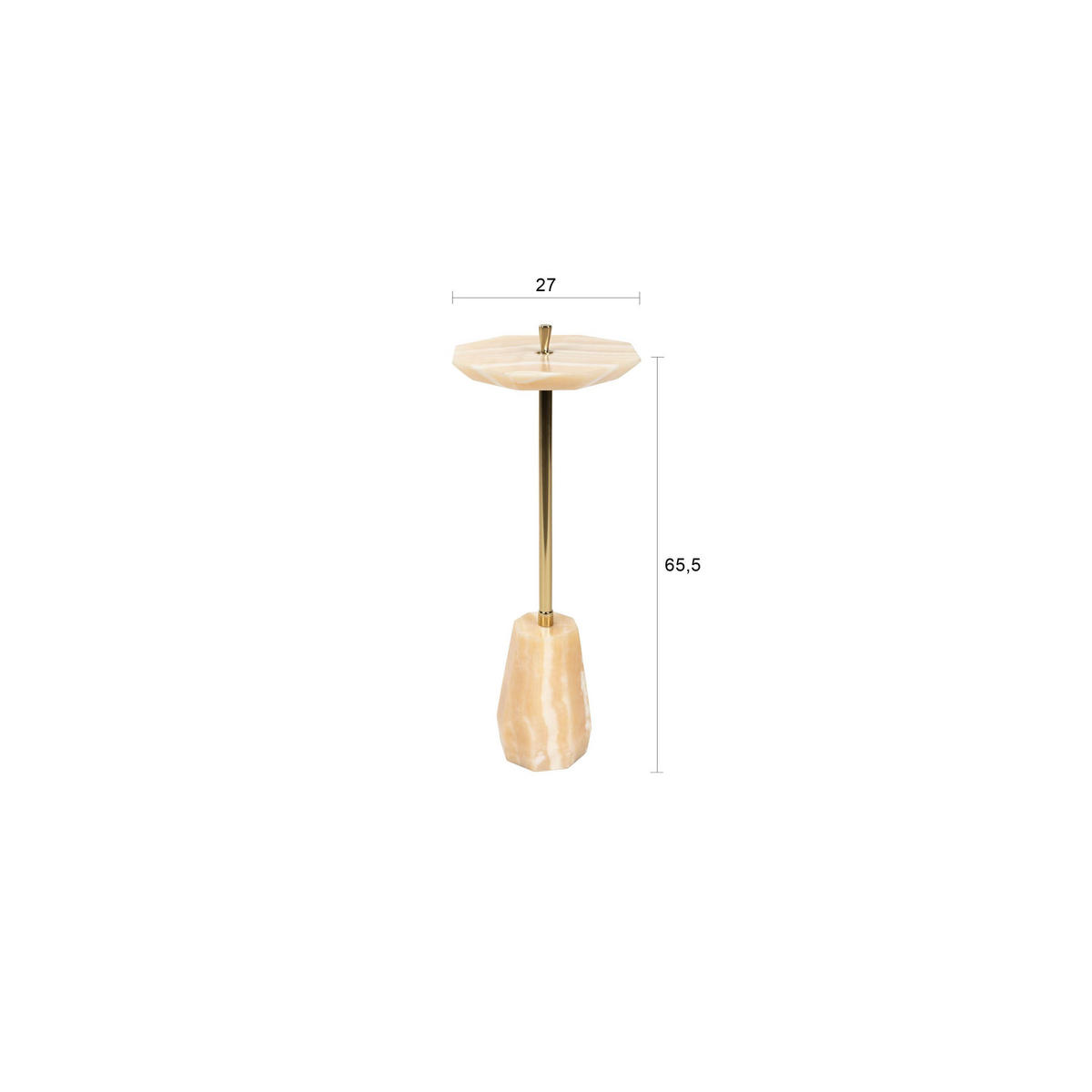 BEISTELLTISCH Onno - Gelb, Stein (27/25/65.5cm) - Dutchbone