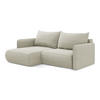 ECKSOFA mit Schlaffunktion Strukturstoff Stoff Beige - Beige/Creme, Kunststoff/Textil (148/207cm) - Makamii