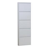 SKOSKÅP Pisa 50 x 16 x 173 cm – vit - Vit, Träbaserade material/Metall (50/173/16cm) - ebuy24
