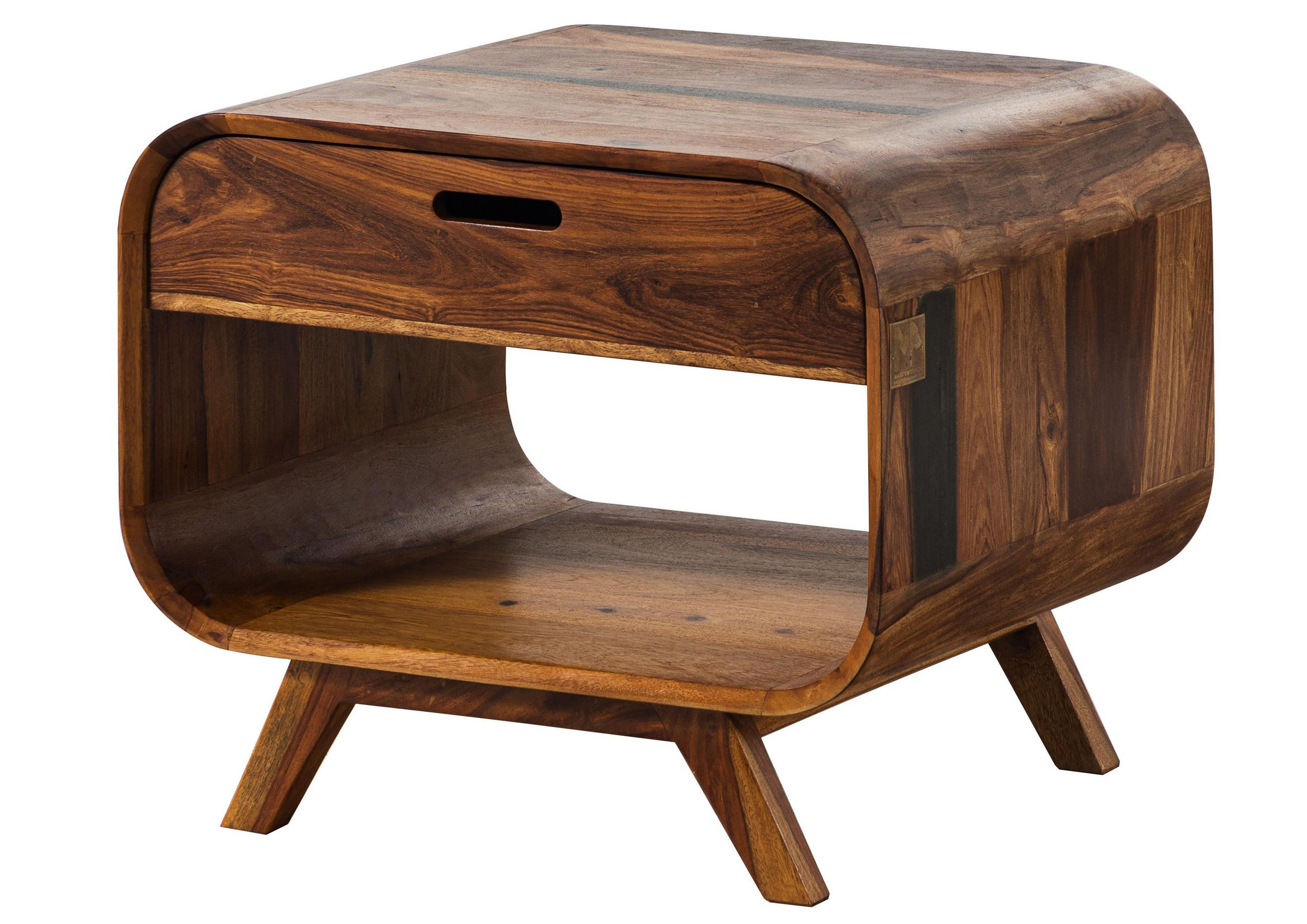 COUCHTISCH Sheesham 60x50x50 dunkelbraun lackiert MAILAND #230 - Dunkelbraun, Holz (60/50/50cm) - Massivmoebel24