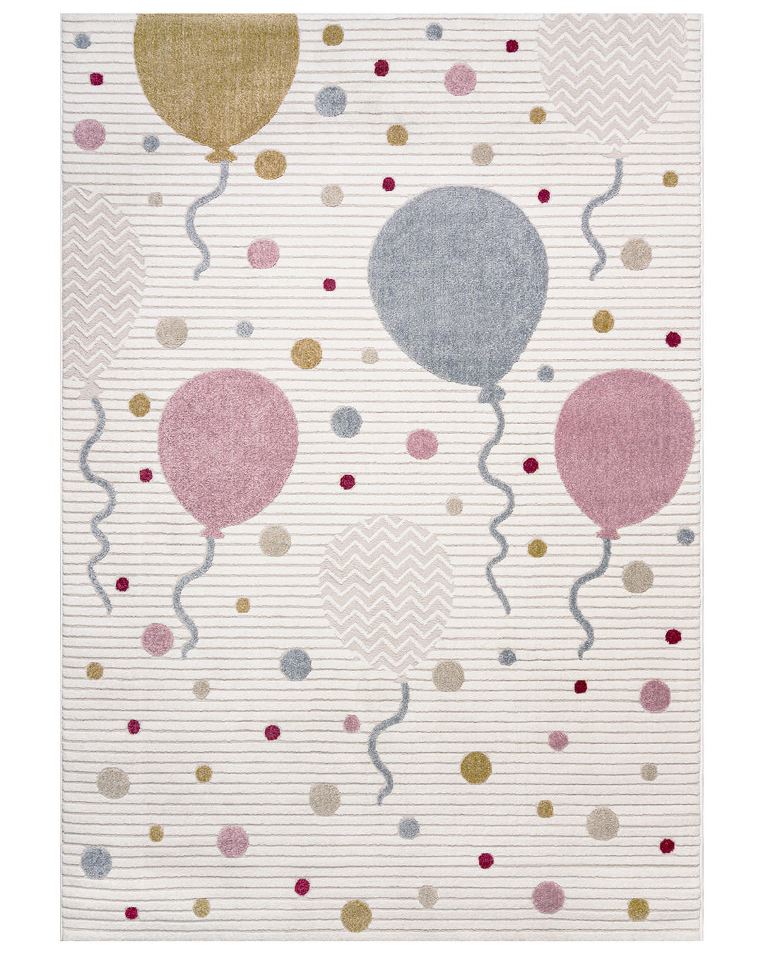 KINDERTEPPICH Alora Rosa Mazovia 120x170cm Creme Blau Ballon Kurzflor - Blau, Textil (120/170cm) - Mazovia