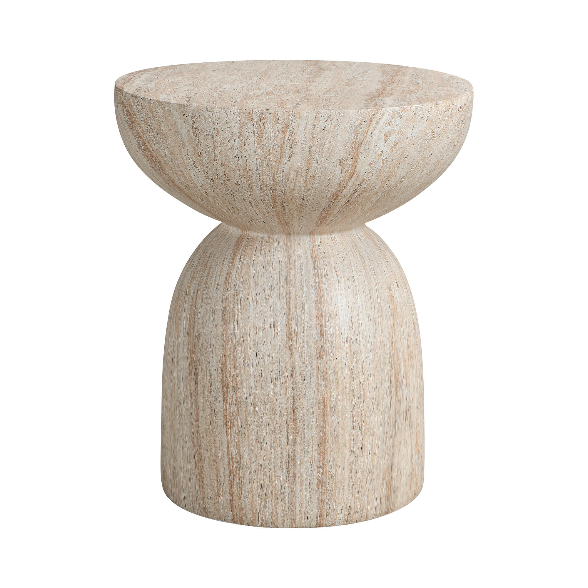 BEISTELLTISCH, Outdoor, MgO, Travertinoptik - Beige, Naturmaterialien (45/45/52.5cm) - FLIEKS