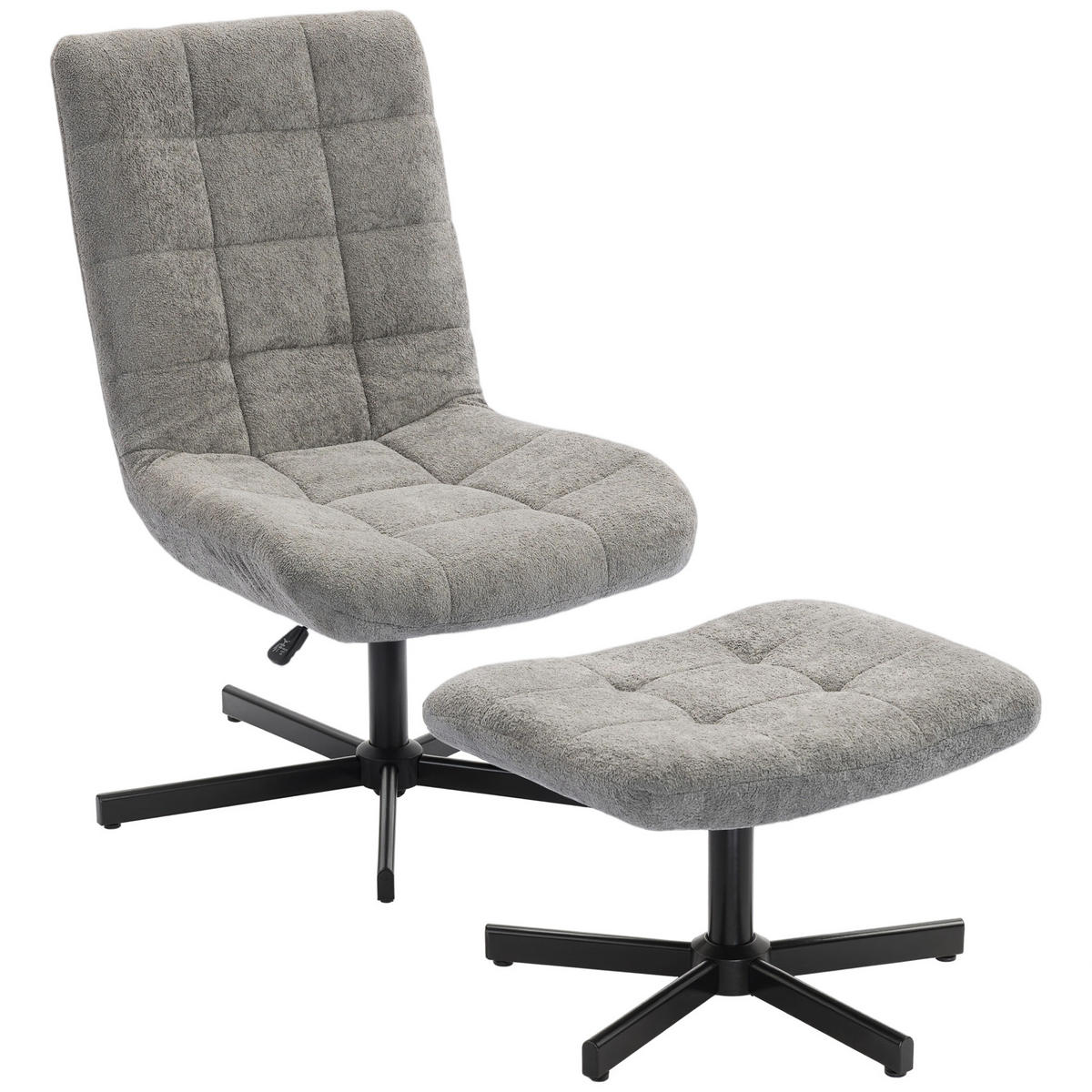 SESSEL mit Fusstütze DE-17413 höhenverstellbar & 135° neigbar Grau - Grau, Metall (66/104/80cm) - ComfortXL