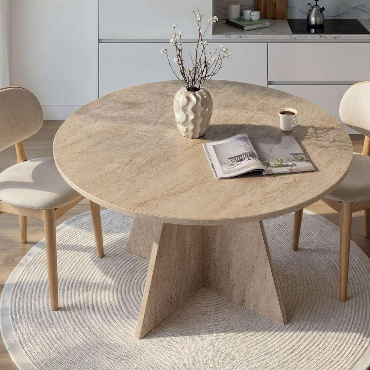 ESSTISCH - Beige - Beige, Holzwerkstoff (120/120/75cm) - Drawer