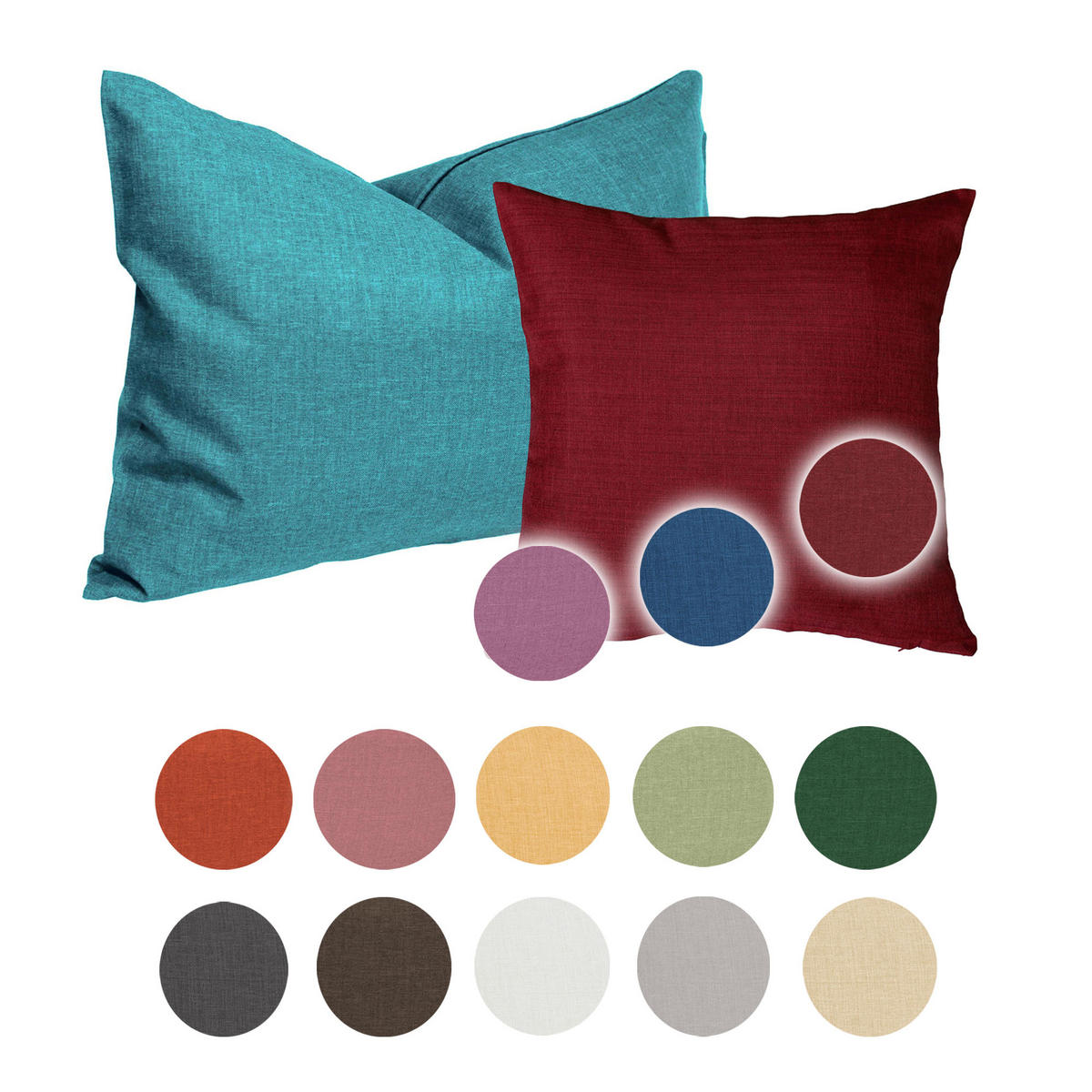 KISSENBEZUG 40x40 cm anthrazit Struktur Leinenoptik - Anthrazit, Textil (40/40cm)
