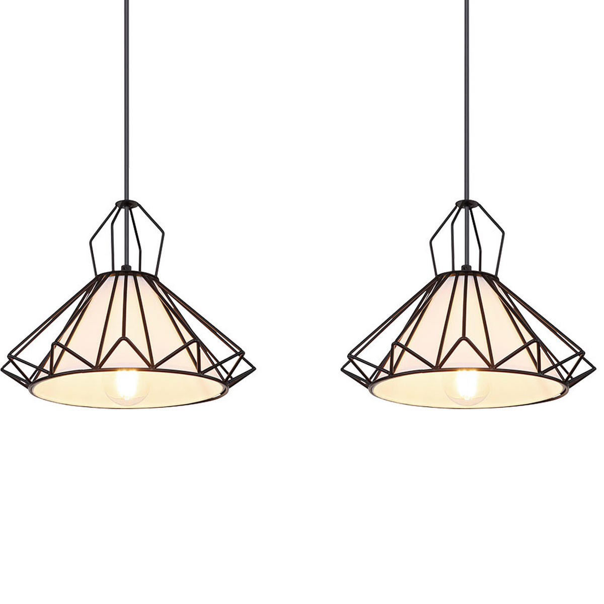 HÄNGELEUCHTE Metall Textil Schwarz 3-flammig - Schwarz, Metall (120/30/120cm)