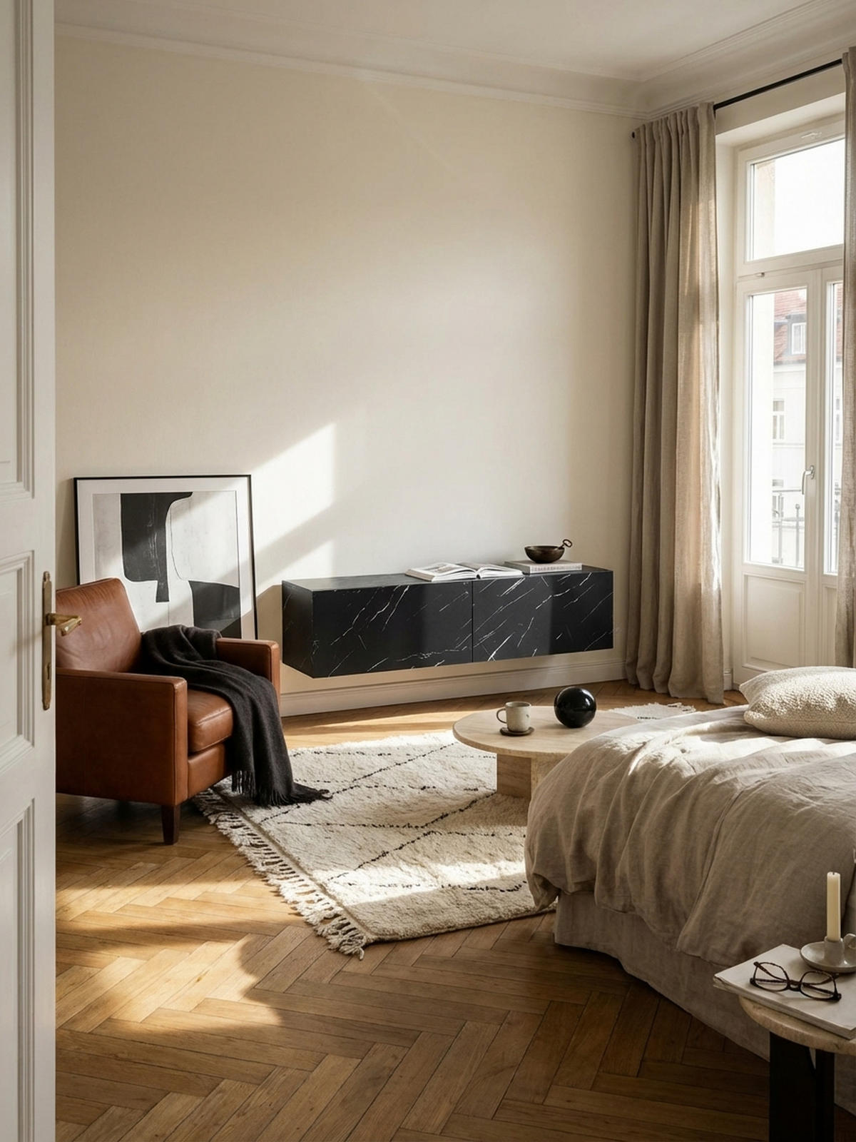 TV-LOWBOARD hängend, Marmor-Optik, Klapptüren, modern, Schwarz 120x30x30 cm - Schwarz, Metall (120/30/30cm) - KADIMA DESIGN