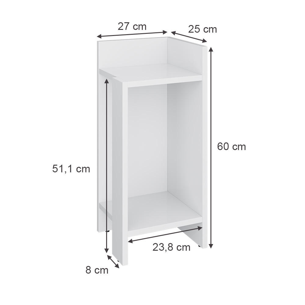 NACHTTISCH Lenar Weiß 27 x 60 cm - Weiß, Holzwerkstoff (27/60/25cm) - Vicco