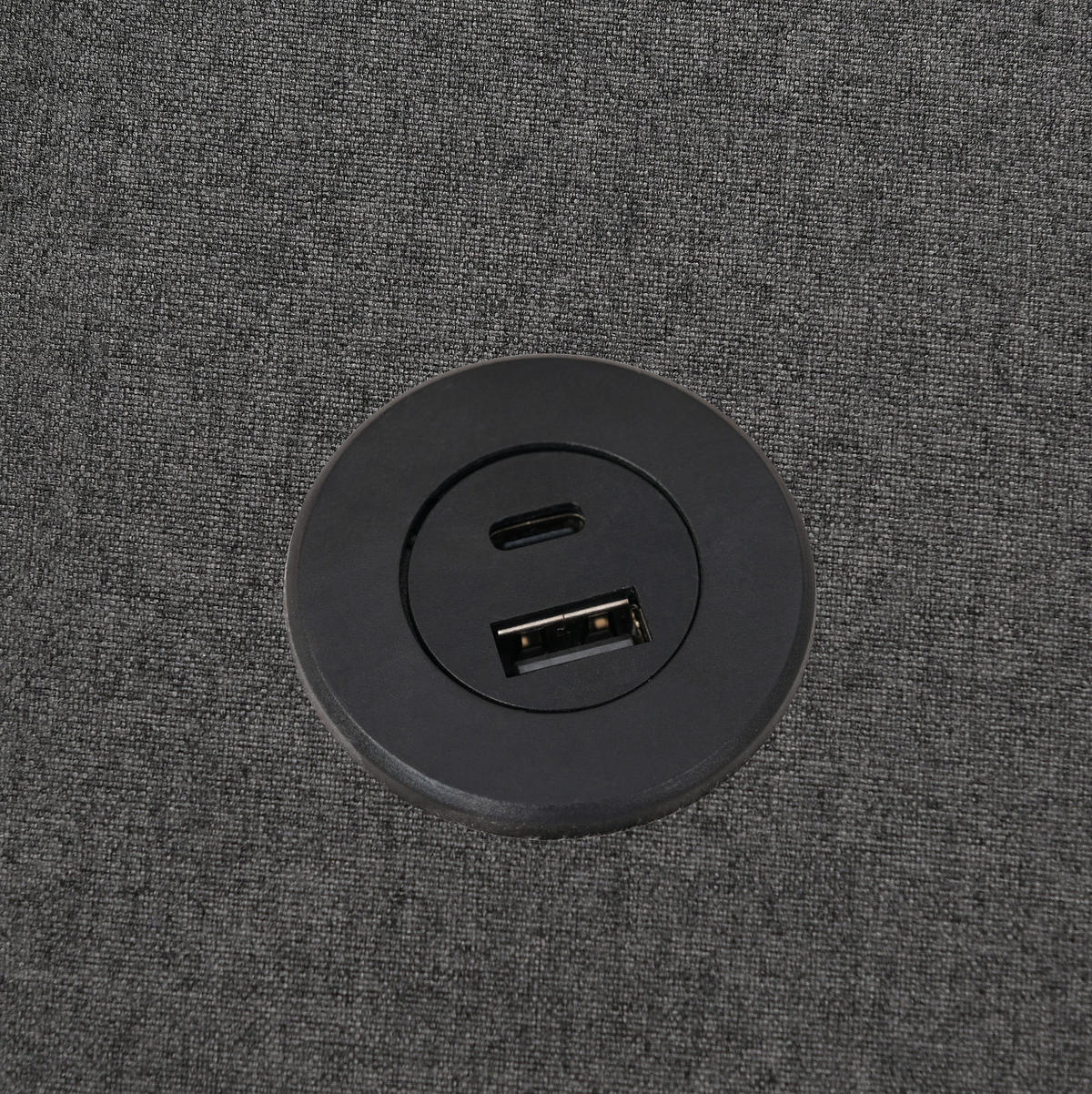 BETT mit Bettkasten und USB/Typ-C 180x200 cm Grau - Grau, Metall (180/200cm) - Meubliv