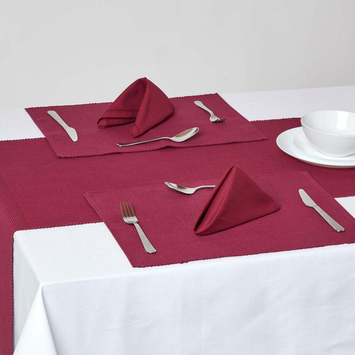 TISCHLÄUFER weinrot 44/178 cm, 100% Baumwolle - Weinrot, Textil (44/178cm) - Homescapes