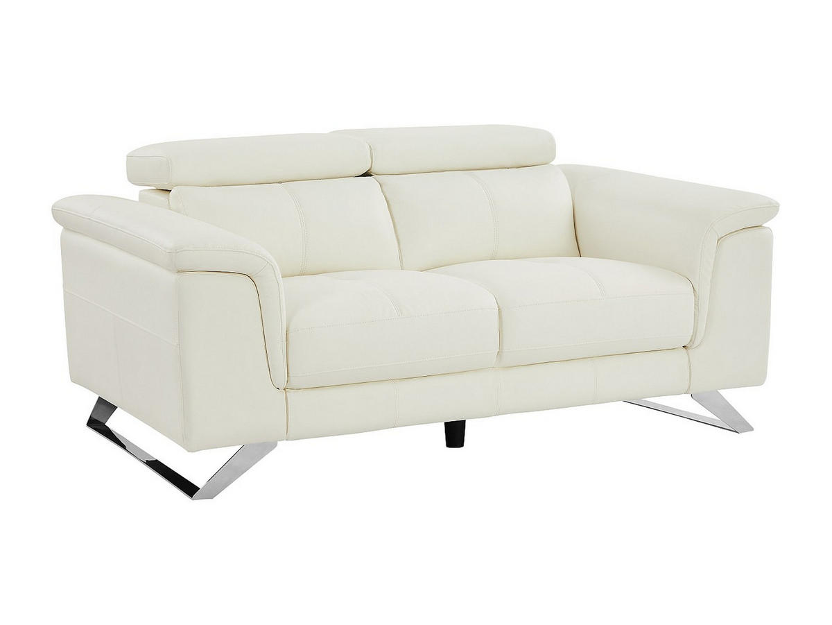 SOFA - 2 Personen - leder - weiß Breyt - Weiß, Leder (170/77/108cm) - Vente-Unique