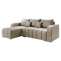 ECKSOFA Pufetto - Beige/Silberfarben, Holz/Textil (244/147cm) - MIRJAN24