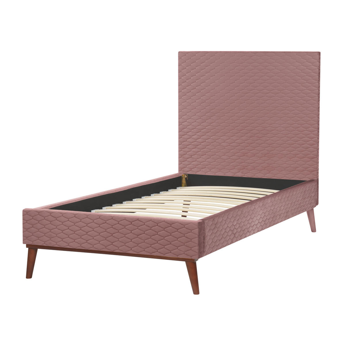 POLSTERBETT mit Lattenrost 90x200 cm Rosa Bayonne - Pink, Textil (90/200cm) - Beliani