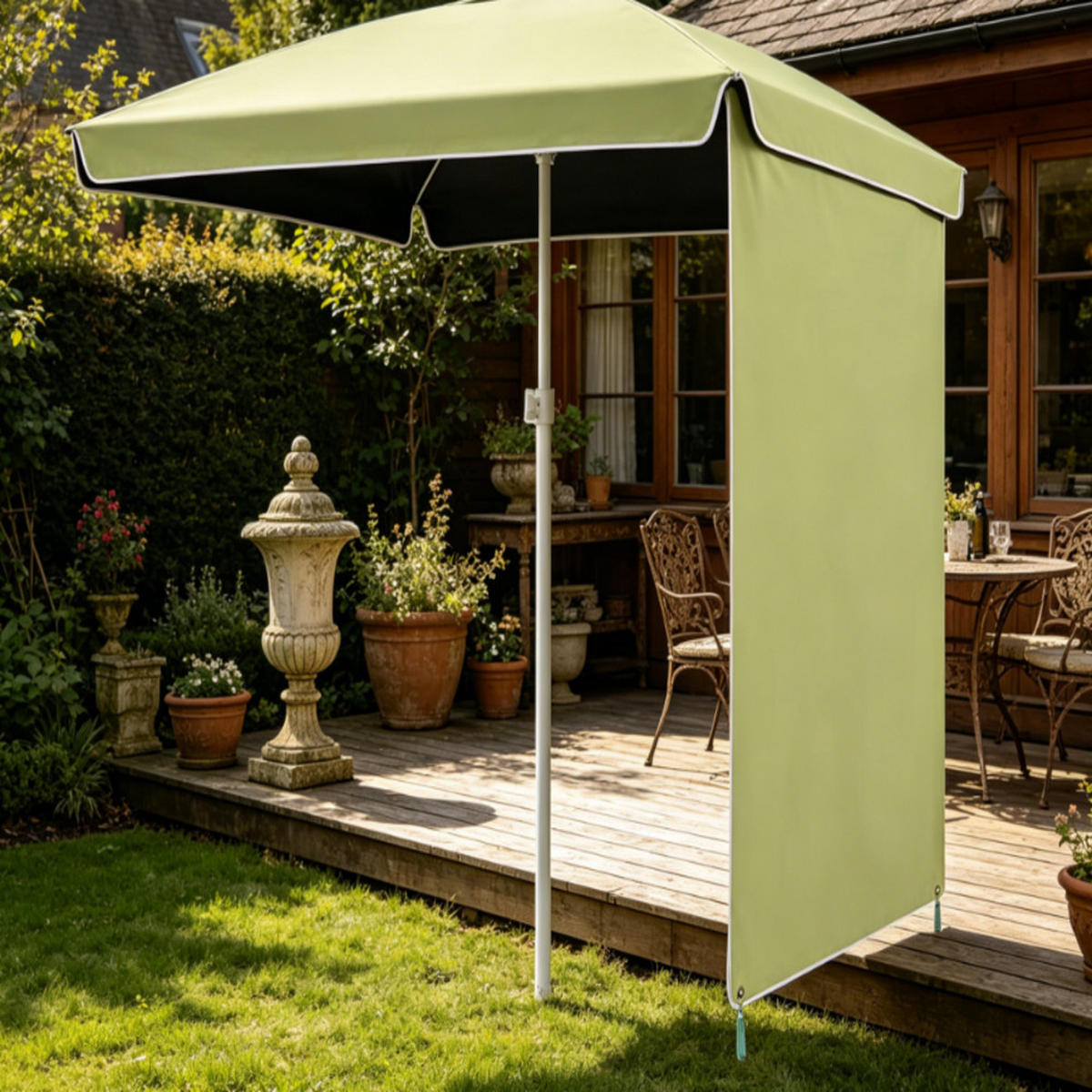 SONNENSCHIRM, Hellgrün, UPF ≥ 50+, 160 × 237 cm - Pastellgrün, Kunststoff (160/160cm) - Weltevree