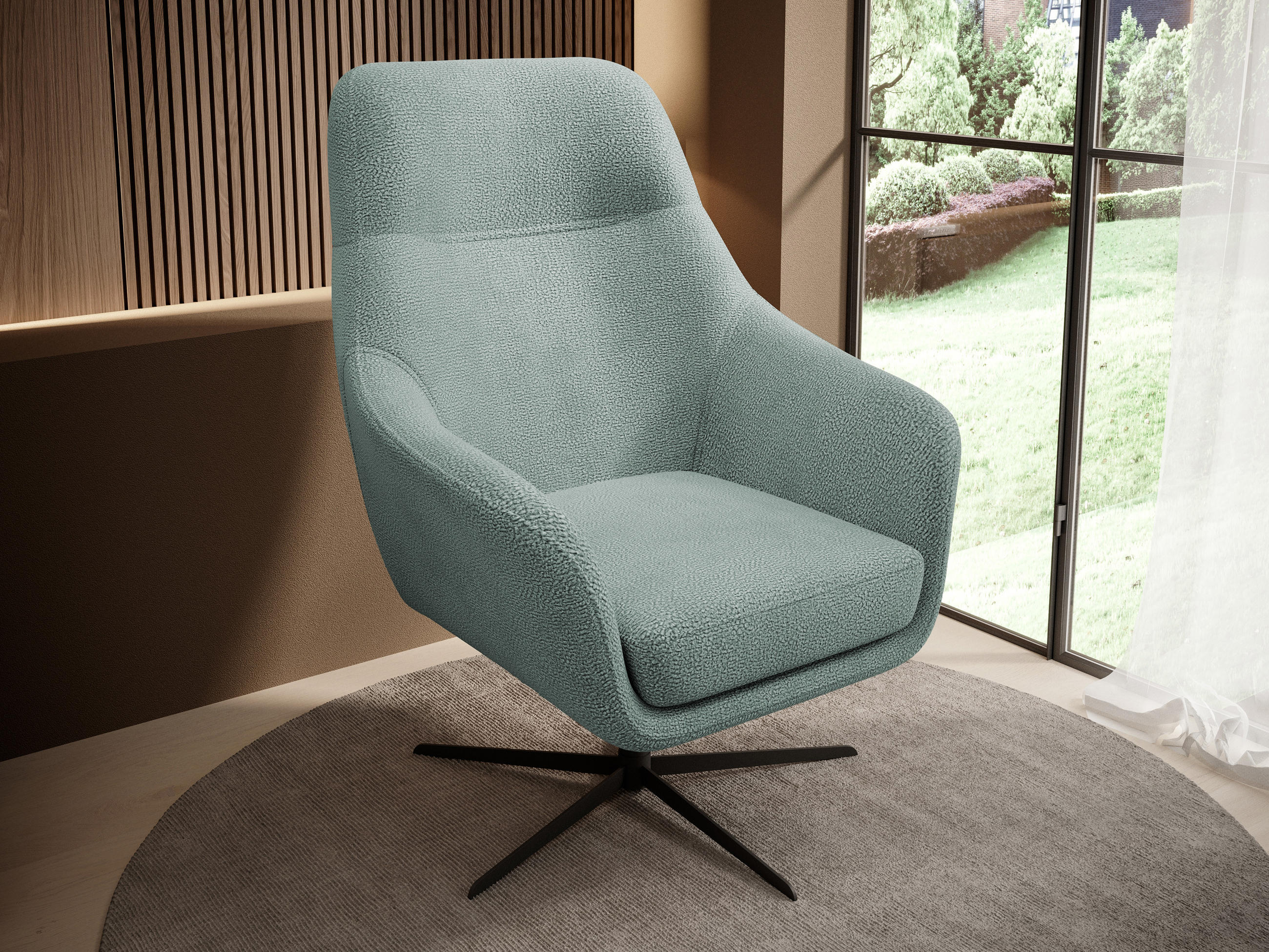 Thumbnail - DomoHome Relaxsessel, Hellgrün, Textil, Echtholz,Buche, Rechteckig, 76x97x76 cm, Wohnzimmer, Sessel, Polstersessel
