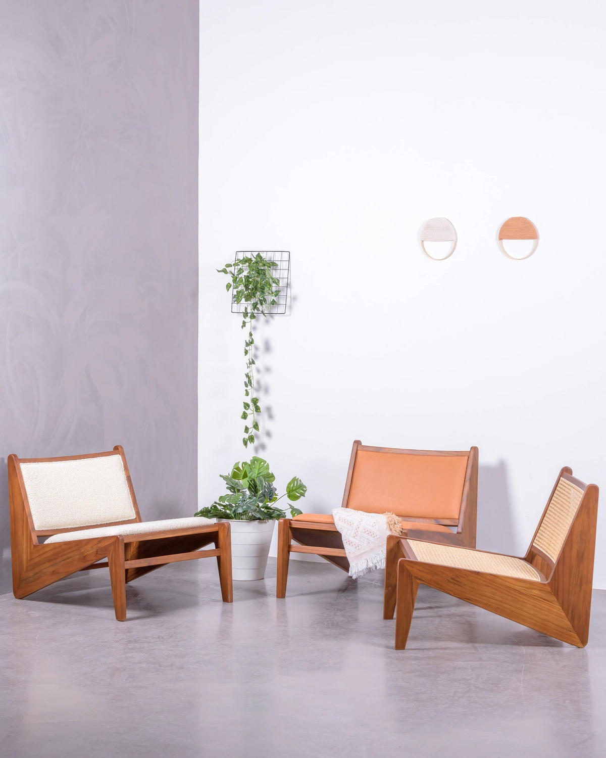 SESSEL Boucle Weiß - Weiß, Holz (60/57/71cm) - Nest Dream