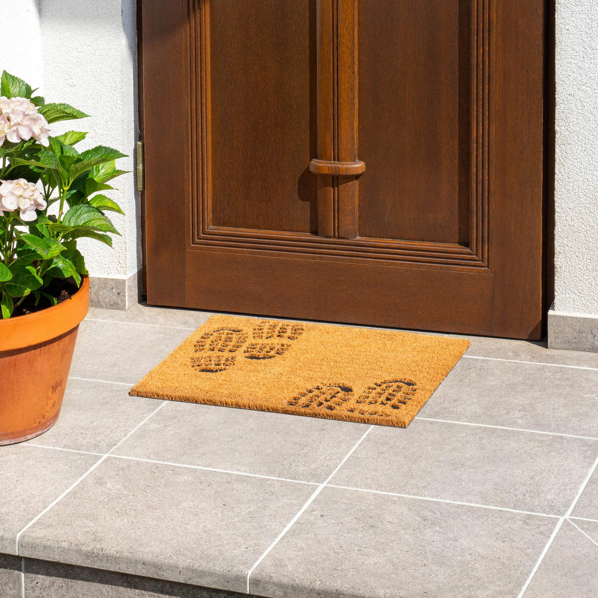 FUSSMATTE „Shoeprint“ 60 x 40 cm, braun - Braun, Kunststoff (60/40cm) - KADAX