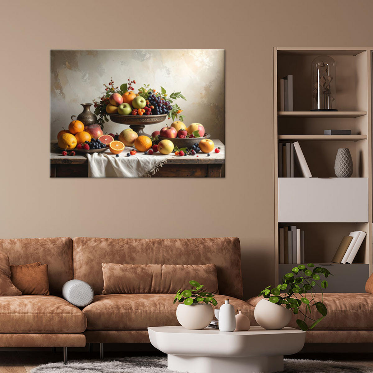 LEINWANDBILD Essen & Trinken 60x40cm - Beige, Textil (60/40cm) - Feeby