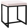 SITZWÜRFEL eckig 40/40/48 cm Stoff creme - Creme/Schwarz, Textil/Metall (40/48/40cm) - CLP