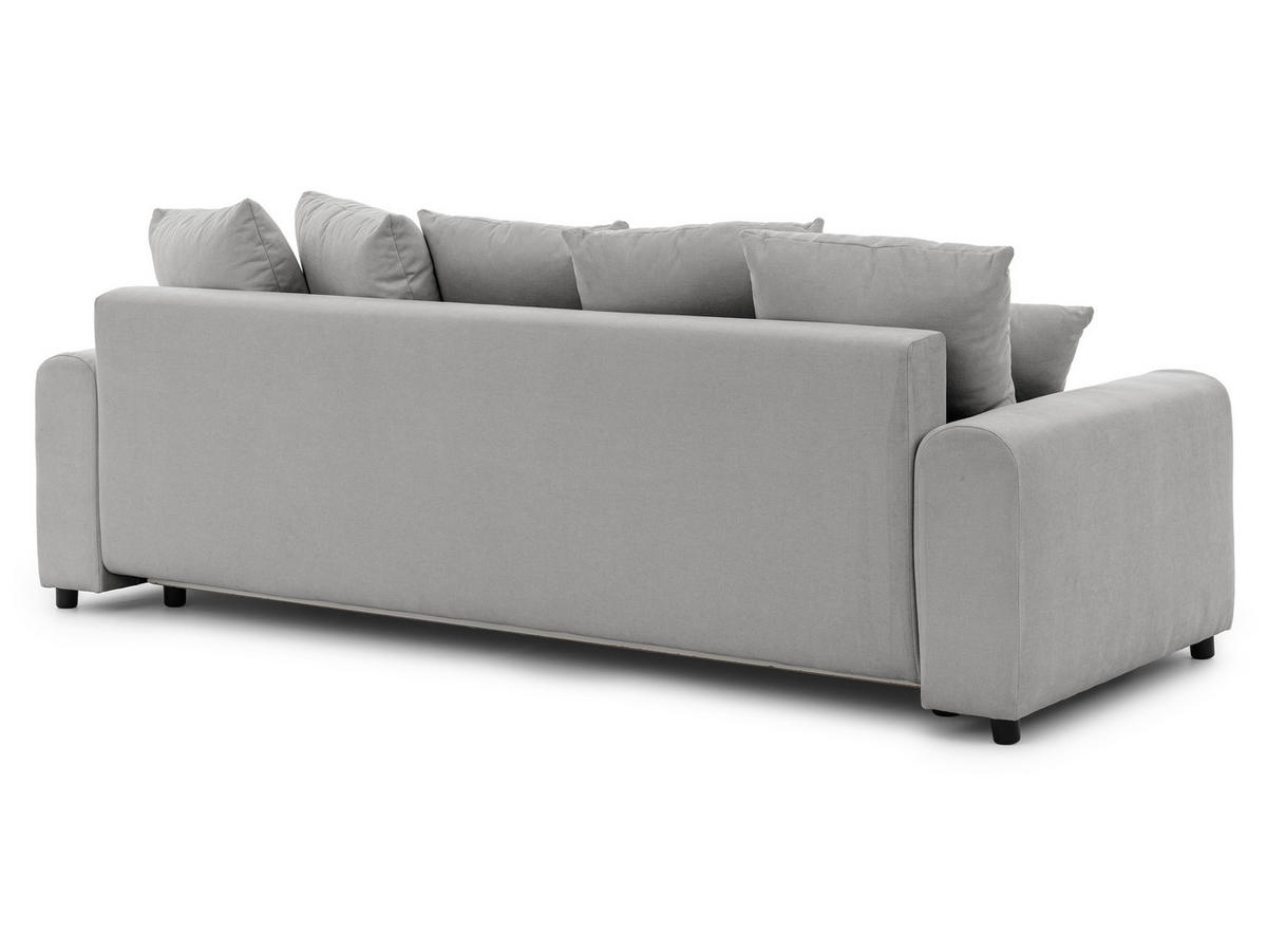 SCHLAFSOFA Calma mit Bettkasten im Bumpy-Design aus weichem Grau Webstoff - Schwarz/Grau, Holz/Kunststoff (239/88/98cm) - S-Style