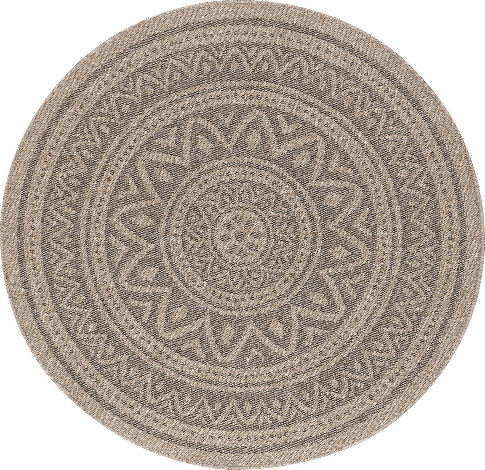 OUTDOORTEPPICH Nova Rund Jute-Optik Ø 100 cm Beige - Beige, Textil (100/100cm) - LIVABLISS