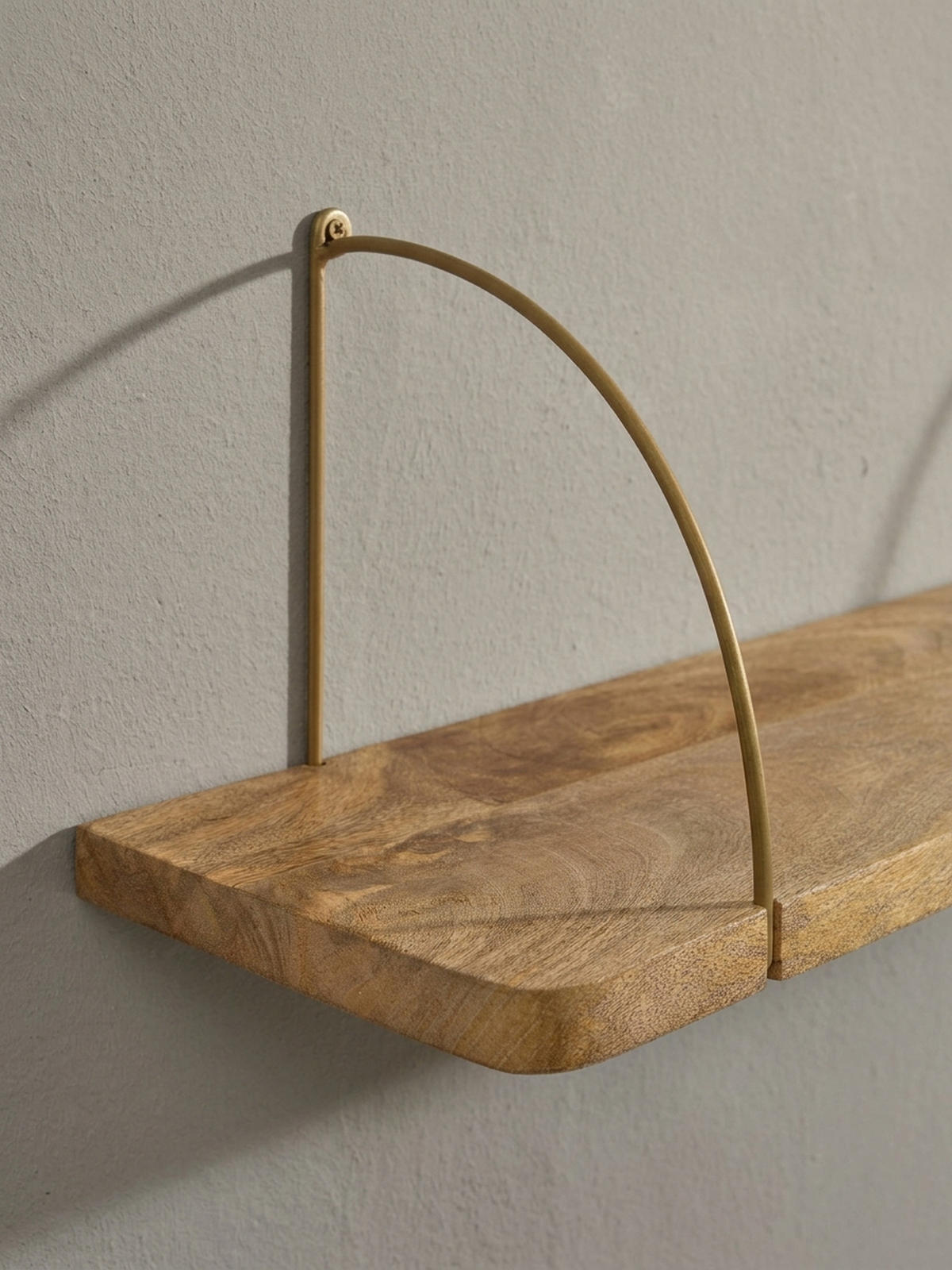 WANDREGAL TEVERE Mango Massivholz Eisen Industrial, Beige 120x22x25 cm - Beige, Holz/Metall (120/25/22cm) - KADIMA DESIGN