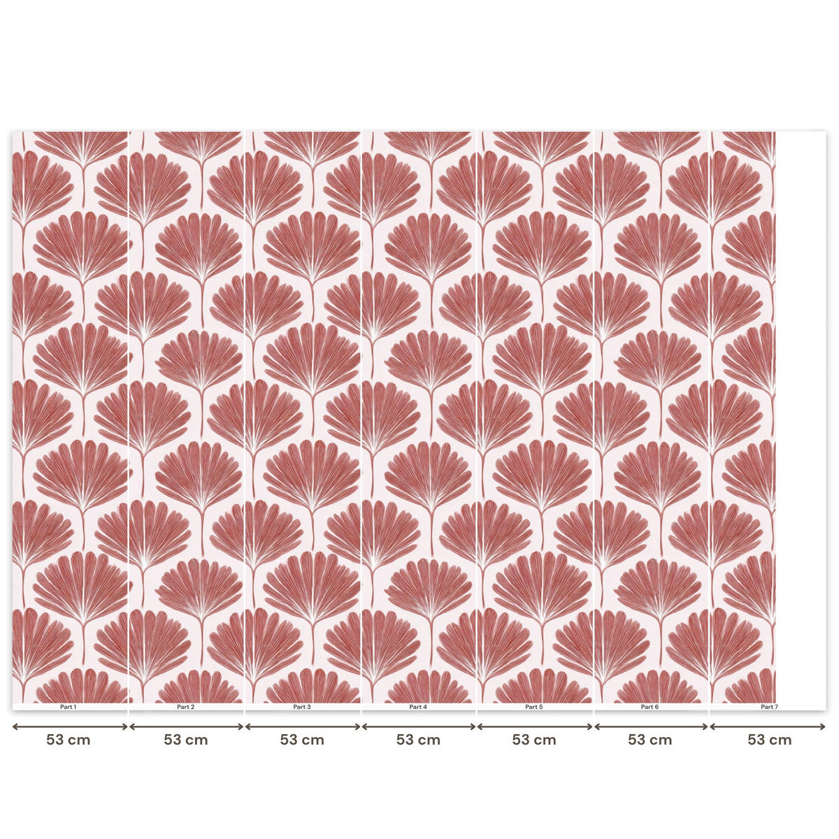 TAPETE - Fächer - Motiv - Terra - 300x220 cm - Rotbraun, Papier (300/220cm) - OnlyWow